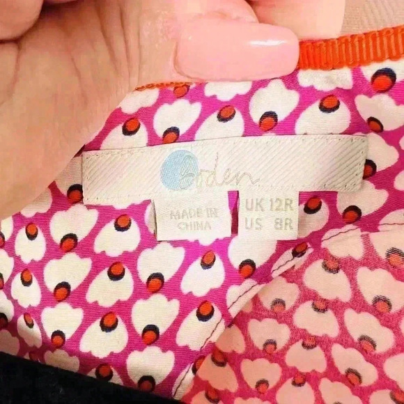 Boden Size 8 Pink and White Flutter Sleeve Dress - Picture 11 of 13